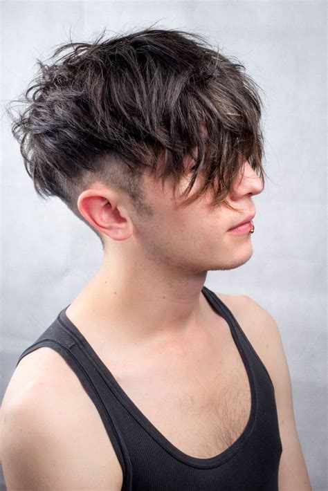 Messy undercut men's hair, textured , natural , black , long | Mens ...