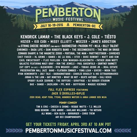 BC's Pemberton Music Festival Announces 2015 Lineup