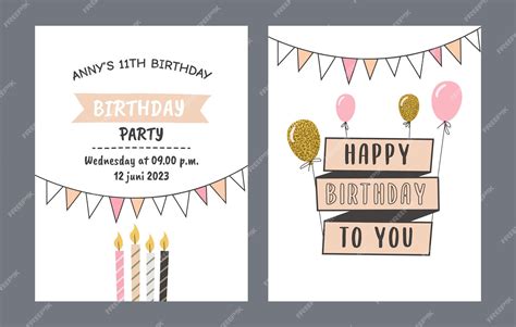 Premium Vector | A birthday greeting card set paper cut style