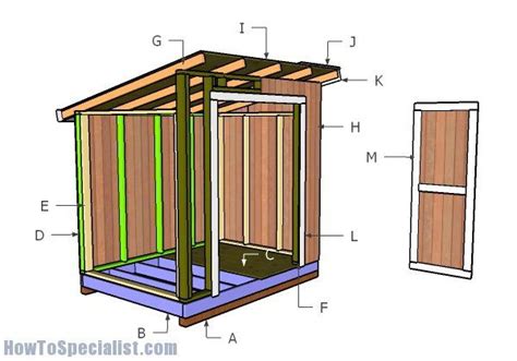 6x8 Lean to Storage Shed Plans | HowToSpecialist - How to Build, Step by Step DIY Plans | Casas ...