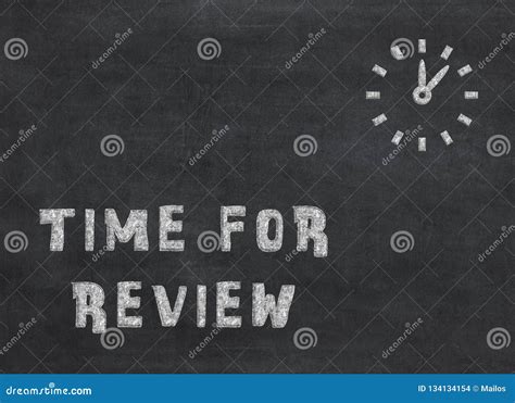 Time for Review - Clock with Text on Black Background Stock Illustration - Illustration of ...