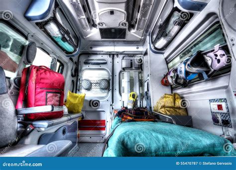 Interior of an Ambulance Rescue HDR Stock Image - Image of infusion ...