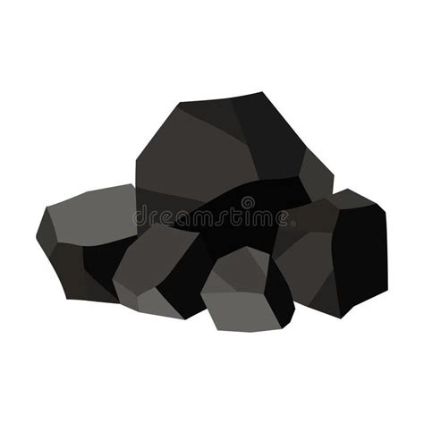 Pile of charcoal, graphite coal. Vector illustration on white ...