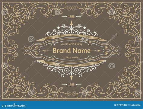 Monogram creative cards stock vector. Illustration of decor - 97949463