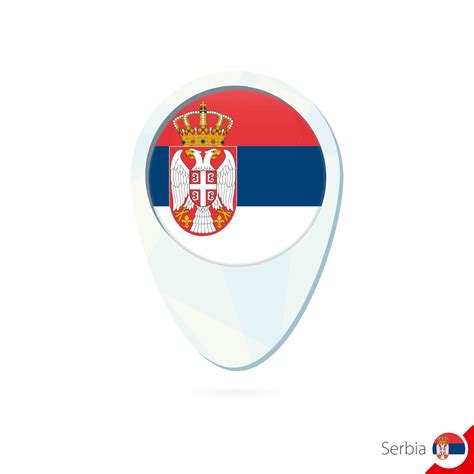 Serbia flag location map pin icon on white background. 8092154 Vector Art at Vecteezy