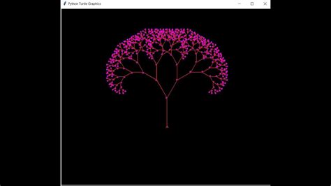 Fractal tree in Python using Turtle - YouTube