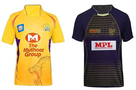 chennai Super Kings Cricket Jersey and kolkata Knight Riders Jersey ...