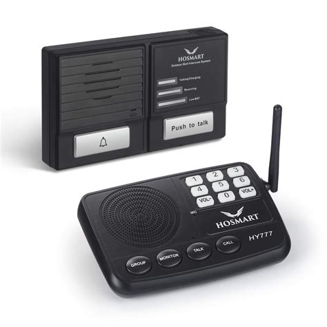 Hosmart 1500FT Wireless 7-Channel Digital FM Wireless Intercom with Outdoor Doorbell Intercom ...