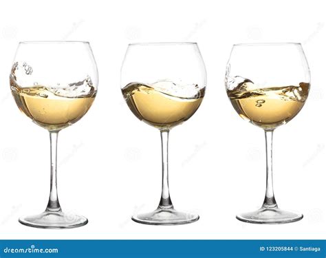 Set of Glasses with WHITE Wine Stock Photo - Image of celebration, life ...