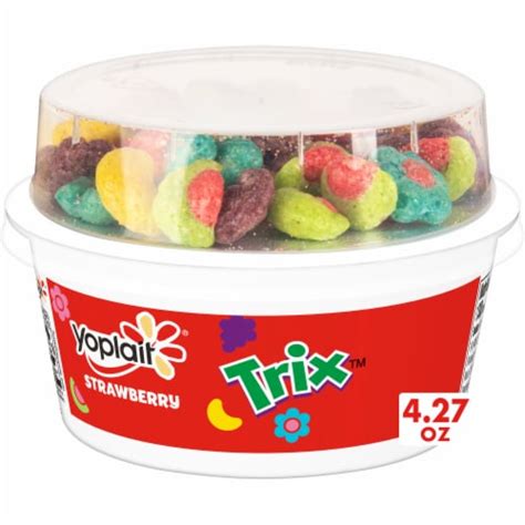 Yoplait Strawberry and Trix Cereal Low Fat Kids Yogurt Cup, 4.27 oz ...