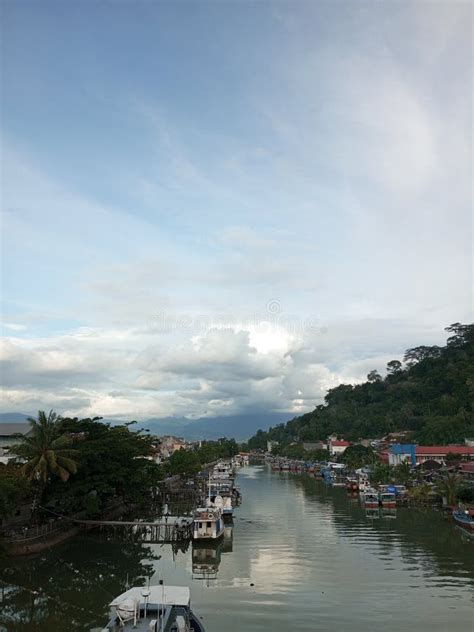 River on the Bridge Siti Nurbaya Padang Indonesia Stock Photo - Image of town, boat: 266278834