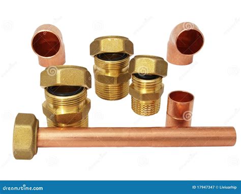 Installation Fittings Made of Brass Stock Image - Image of flow ...