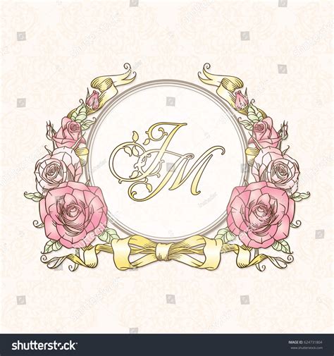 Elegant Floral Monogram Design Template One Stock Vector (Royalty Free ...