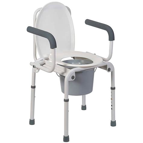 DMI Portable Toilet for Seniors and Elderly, Drop-Arm Steel Bedside Commodes, Adult Potty Chair ...