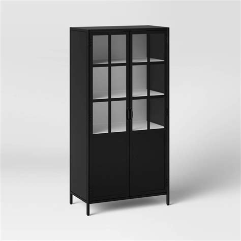 Half Glass Display Cabinet Black – Threshold™ - witnesswindowgraphics