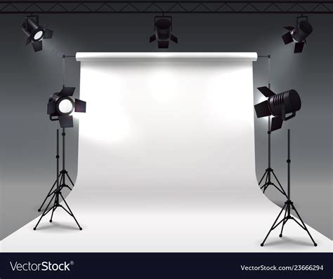 Shooting studio lights composition Royalty Free Vector Image