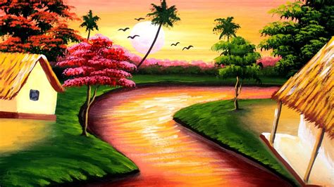 Indian Village Nature Painting