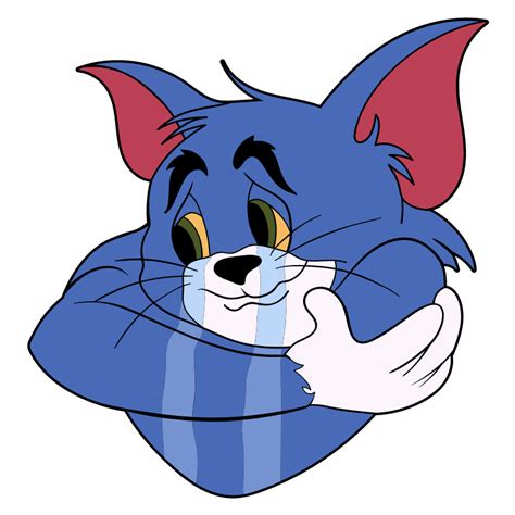 Tom and Jerry Lonely Tom Sticker. Tom is sad because he is lonely, rivers of tears flow from his ...