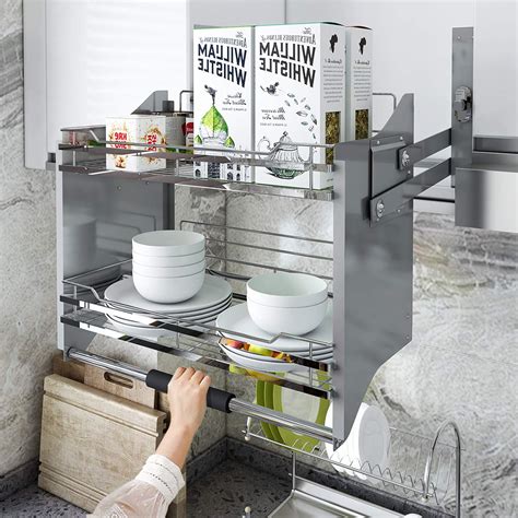 Amazon.com: WHIFEA Pull-Down Cabinet Organizer Drop Down Shelf Blind ...