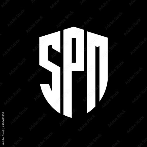 SPM letter logo design. SPM modern letter logo with black background ...