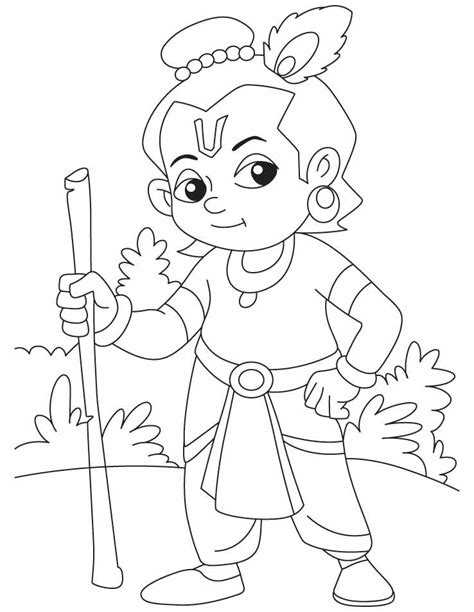 Lord Krishna Coloring Pages | Krishna drawing, Krishna painting, Easy cartoon drawings