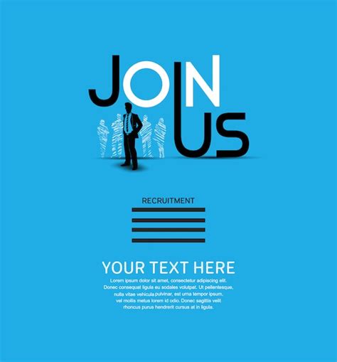 Premium Vector | Join us poster blue background