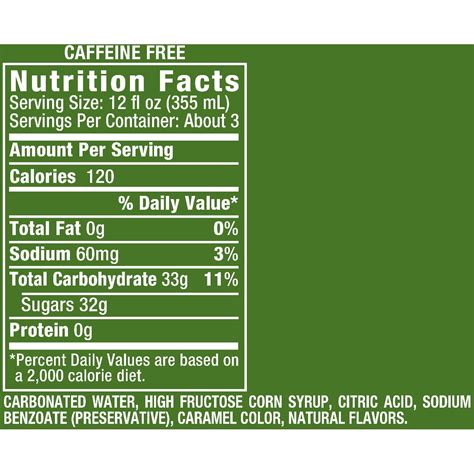 Ginger Ale Nutrition Facts Label | Blog Dandk