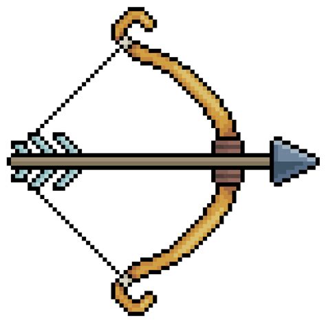 Pixel art archer bow and arrow vector icon for 8bit game on white background 11644561 Vector Art ...