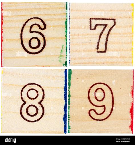 Wooden toy blocks with numbers isolated on white background Stock Photo - Alamy