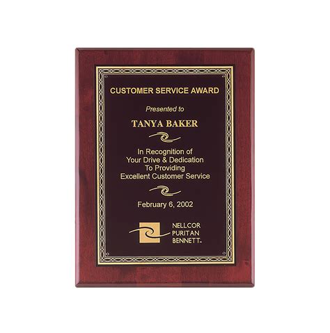 Custom Award Plaques | Rosewood Finish Plaque, Gold Braid Border