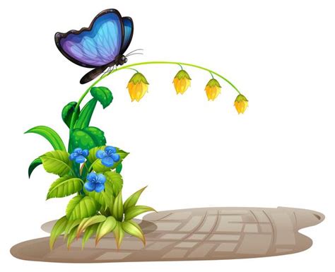 Papillon et fleur 520627 - Telecharger Vectoriel Gratuit, Clipart ...