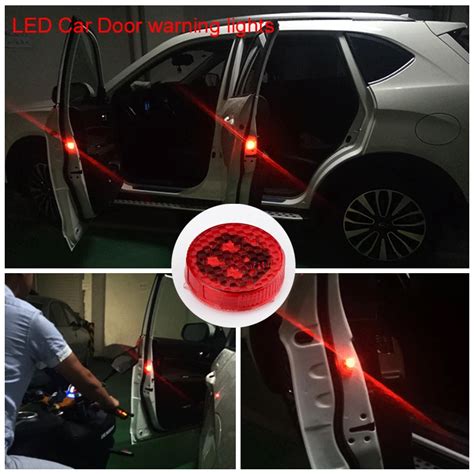 OKEEN 2pcs car styling car door warning light open signal flashing light wireless Magnetic ...