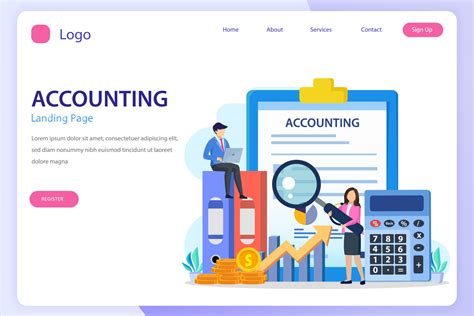 Accountant landing page website flat vector template 12797468 Vector ...