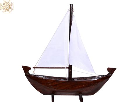 13" Wooden Kerala Boat Thoni | Exotic India Art