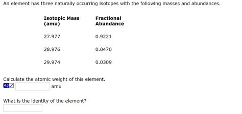 Solved An element has three naturally occurring isotopes | Chegg.com