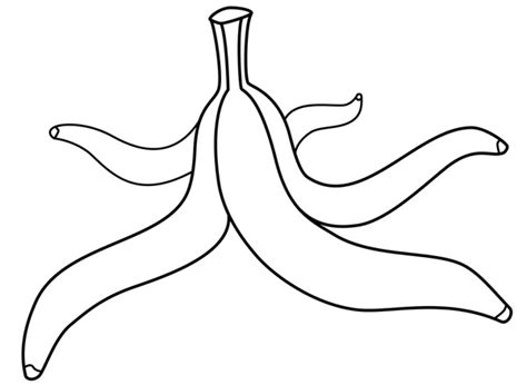 Banana Peel Coloring Page Coloring Pages