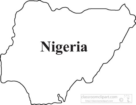 Country Maps Clipart- nigeria-outline-map-clipart - Classroom Clipart