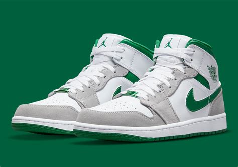 Air Jordan 1 Mid SE White Pine Green Smoke Grey GS - www.grupochips.com