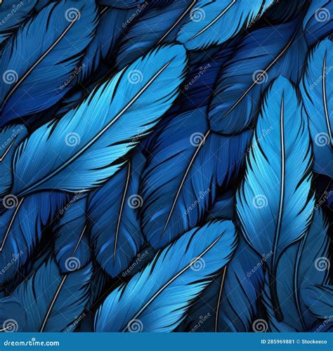 Stylized Blue Jay Feathers Pattern On Dark Blue Background Royalty-Free ...