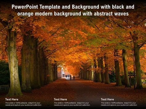 Powerpoint Template With Black And Orange Modern Background With ...