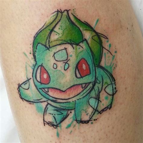 Bulbasaur watercolor tattoo | Pokemon tattoo, Gamer tattoos, Movie tattoos