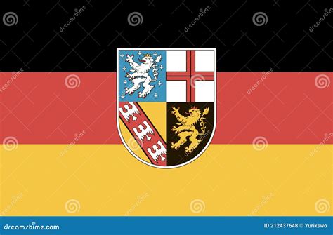 Flag of Saarland vector stock vector. Illustration of golden - 212437648