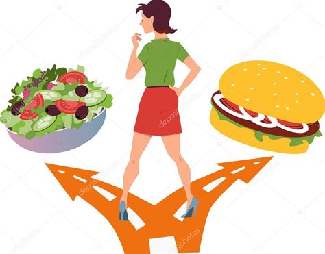 Choosing between healthy food and fast food — Stock Vector © Aleutie ...