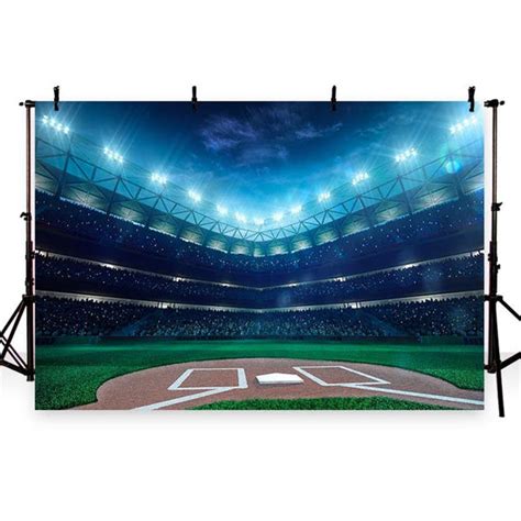 Baseball Ballpark Night Spoitlight Sports Game Stadium Backdrop for Ph ...