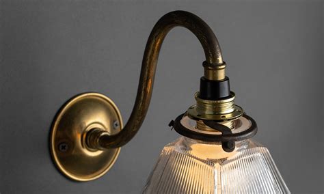 Brass & Ribbed Glass Sconce :: Obsolete