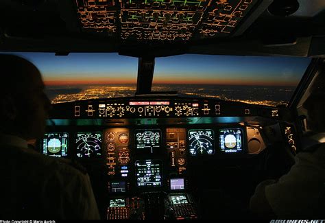 Airbus A350 Cockpit Night- WallpaperUse