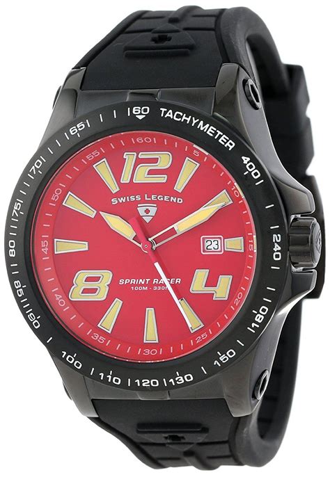 Swiss Legend Men's 10043-BB-07 Sprint Racer Yellow Dial Black Silicone ...