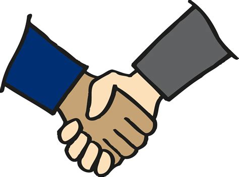 Two Hands Clasped Color - Clip Art Hand Shake - Png Download - Full ...