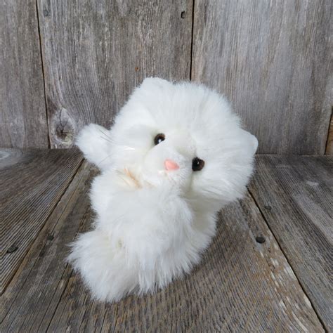 Vintage Cat Plush White Persian Kitty Stuffed Animal Moonbeam | Etsy