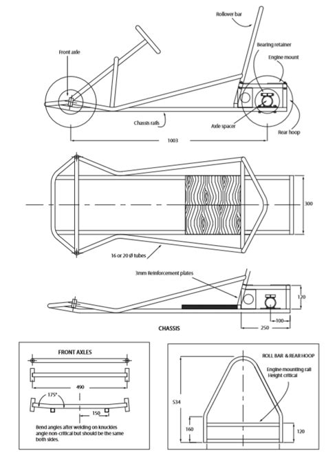 Go Kart Frame Dimensions